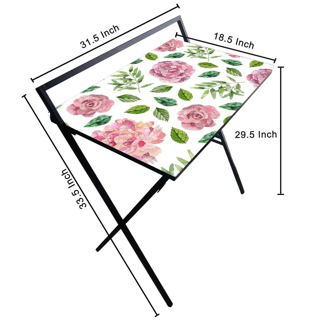 Portable Study Table Foldable Work Desk for Home-Cute Floral