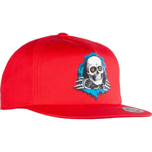 Powell Peralta Skateboard Ripper Snapback Hat Red Cap