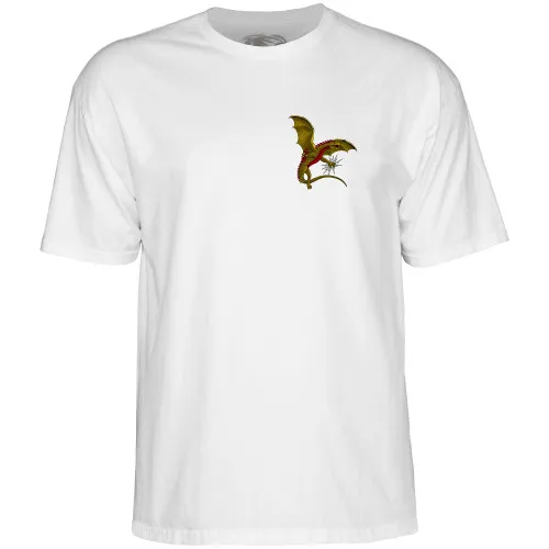 Powell Peralta Skateboard Shirt Dragons Logo White