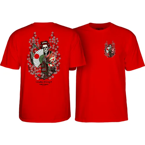 Powell Peralta Skateboard Shirt Sakura Yosozumi Red