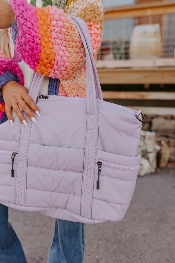 Sharp Witted Quilted Tote In Lavender