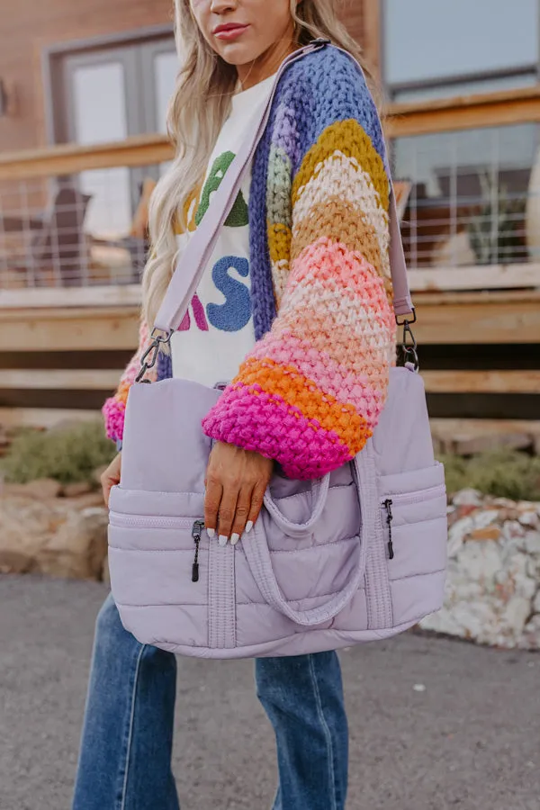 Sharp Witted Quilted Tote In Lavender