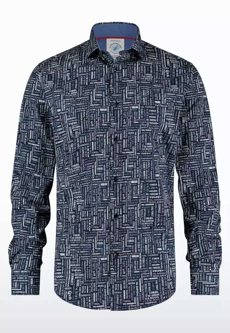 Ski Resort Series Long Sleeve Shirt - Navy