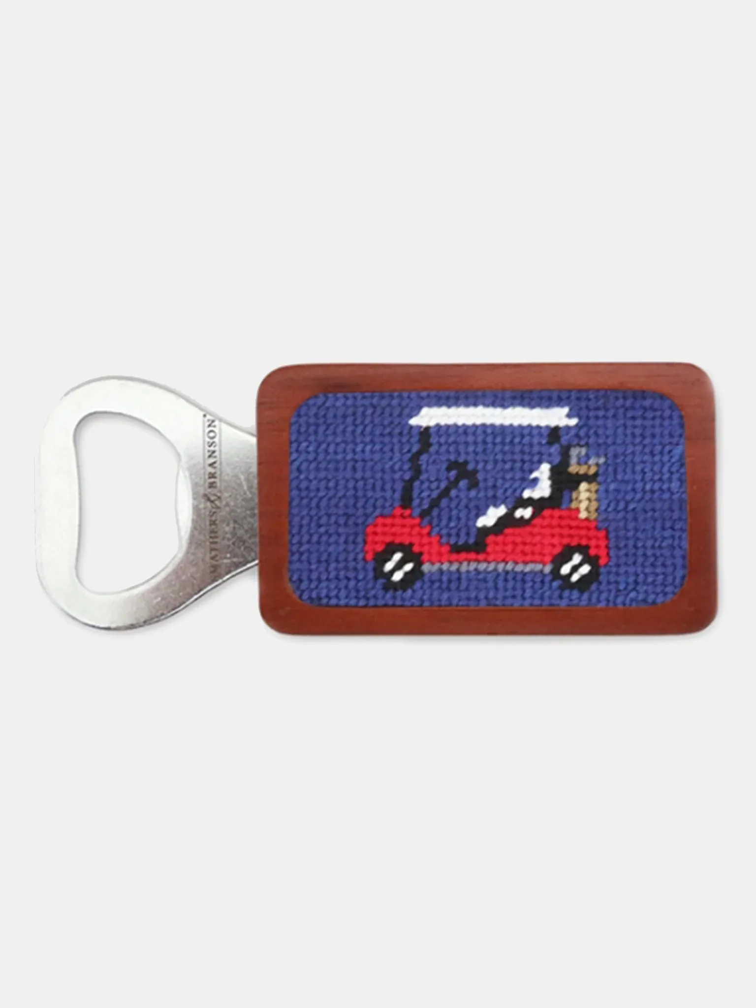     SMATHERS & BRANSON  Golf Cart Needlepoint Bottle Opener    