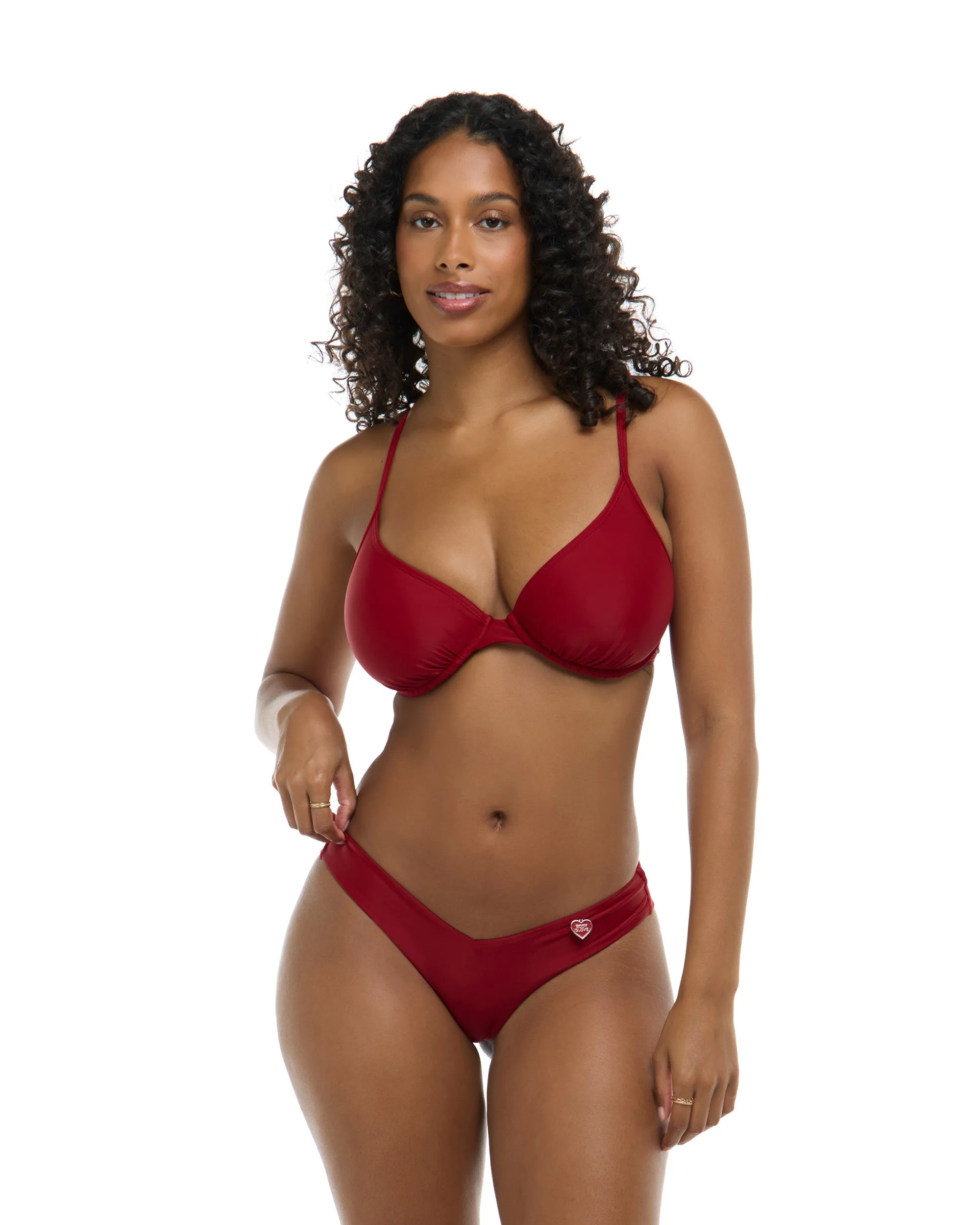 Smoothies Solo D-F Cup Bikini Top - Cranberry