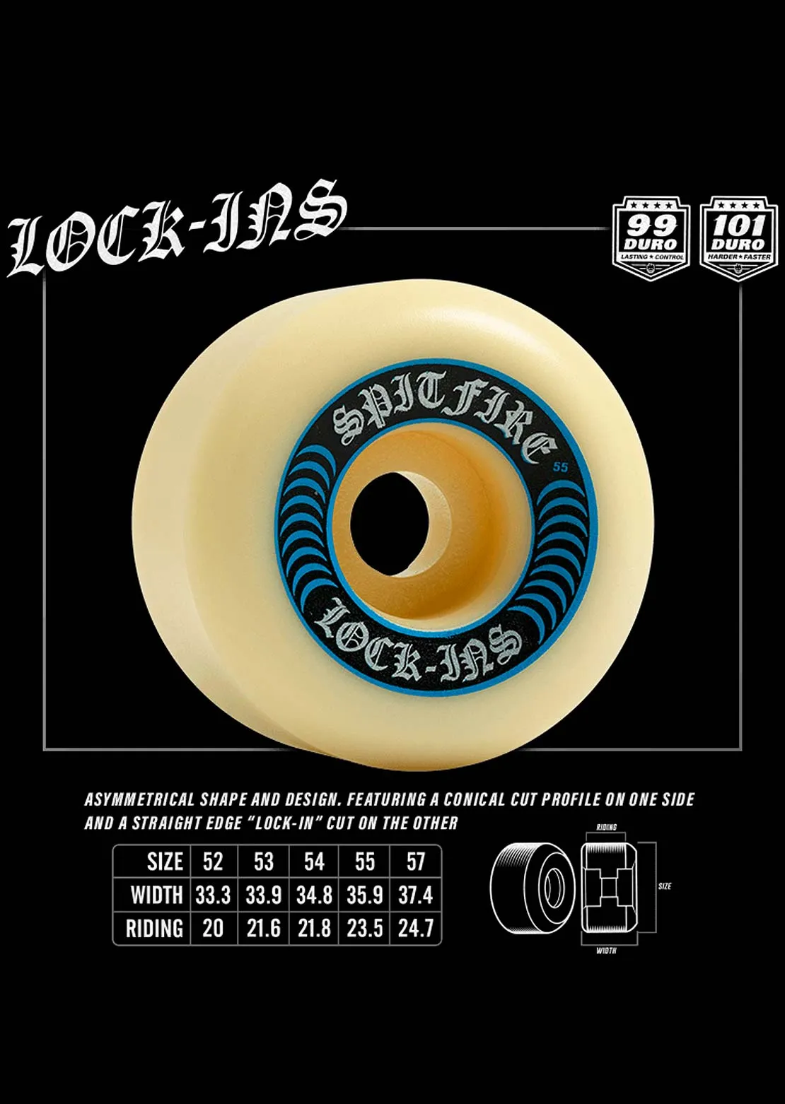 Spitfire F4 99D Lock-in Skateboard Wheels