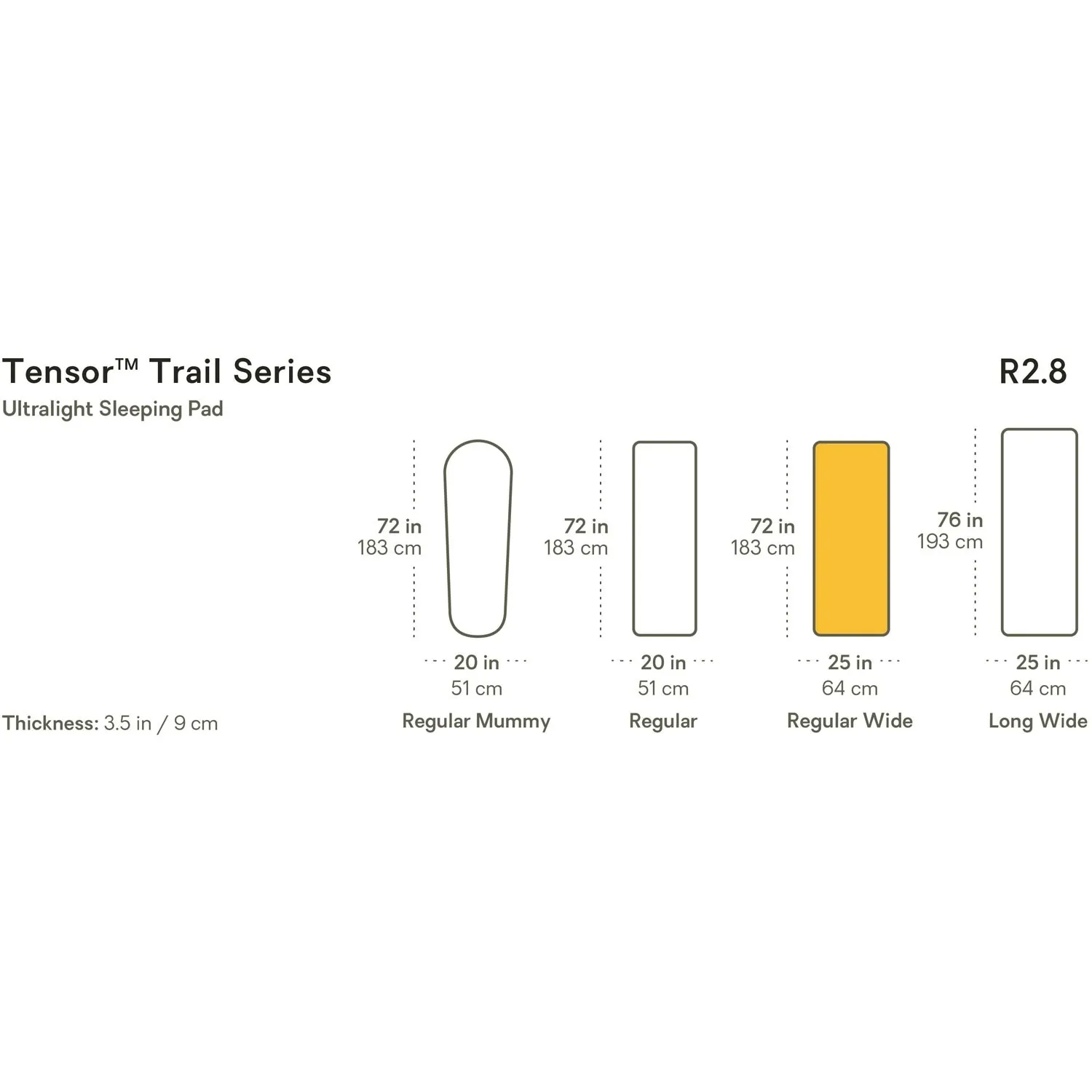 Tensor Trail Ultralight Insulated Sleeping Pad - Regular Wide