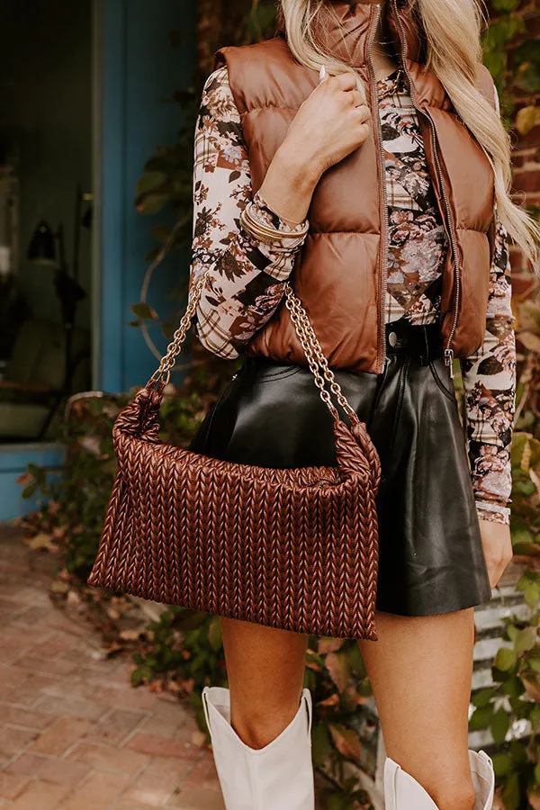 Timeless Treasures Faux Leather Tote in Chocolate