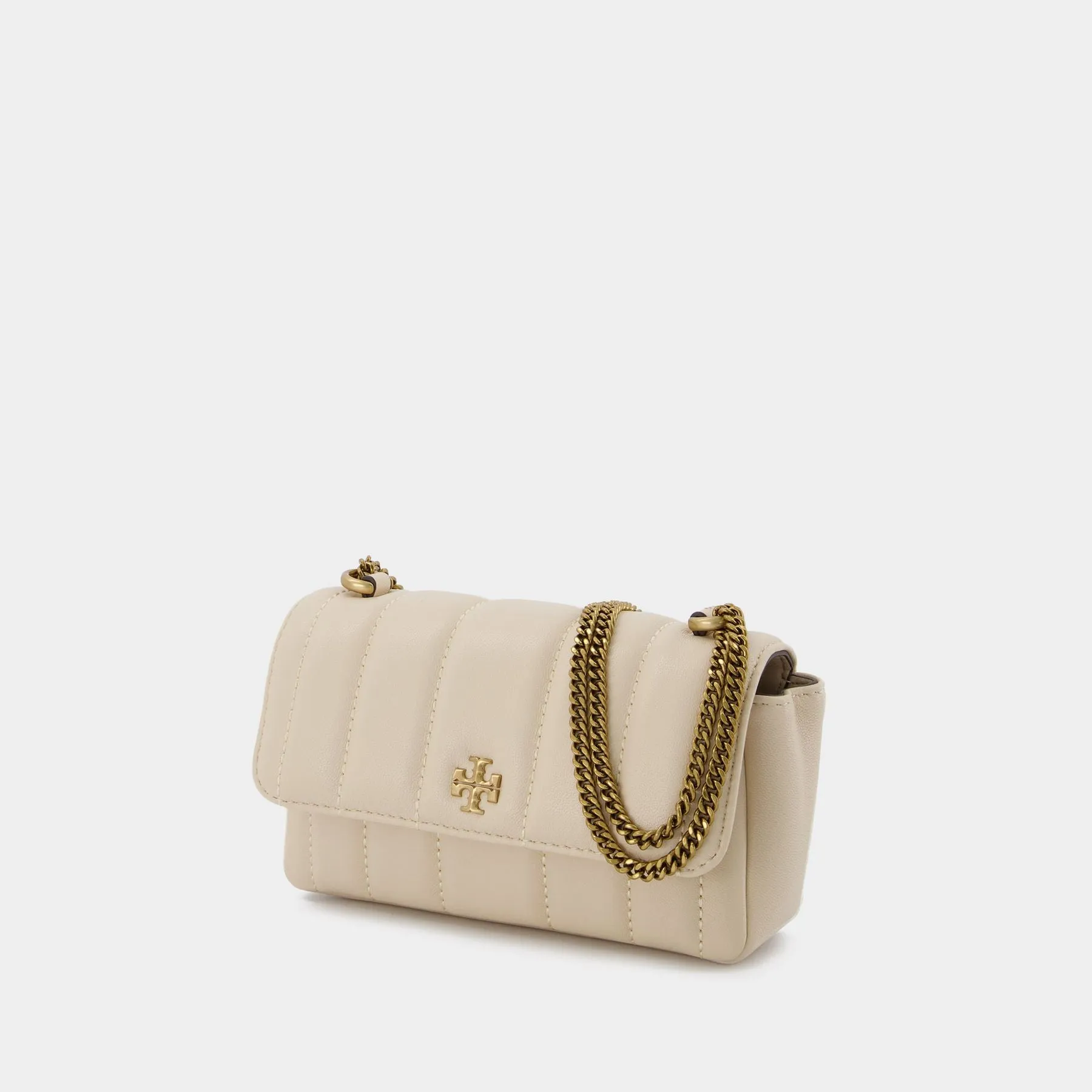 Tory Burch  Kira Mini Flap Hobo Bag - Tory Burch -  Brie - Leather