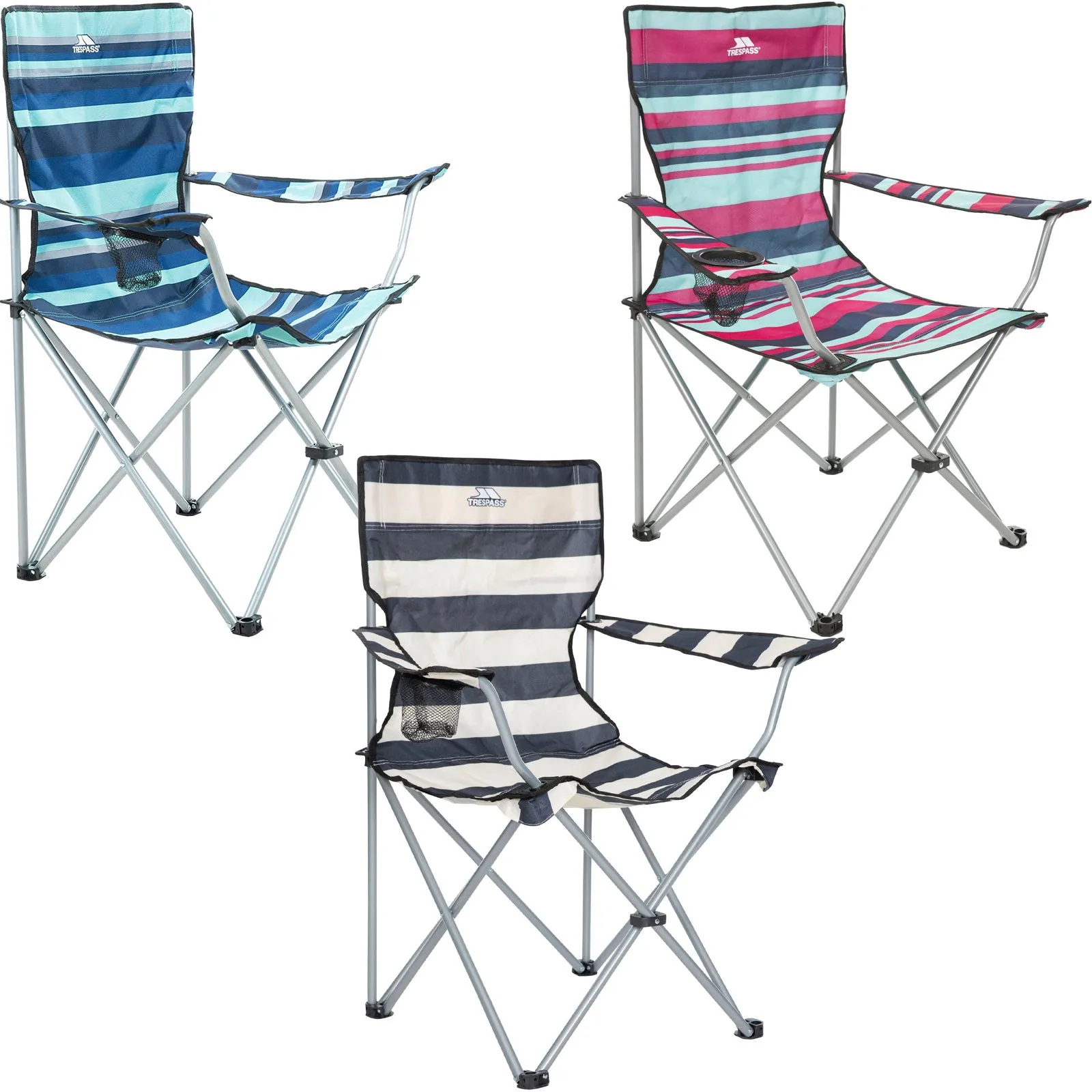 Trespass Adults Branson Camping Folding Chair With Drinks Holder