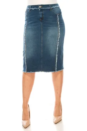 Veronica Indigo Wash Jean Skirt