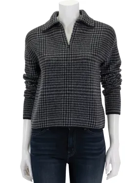     Vince   plaid half zip pullover in heather smoke