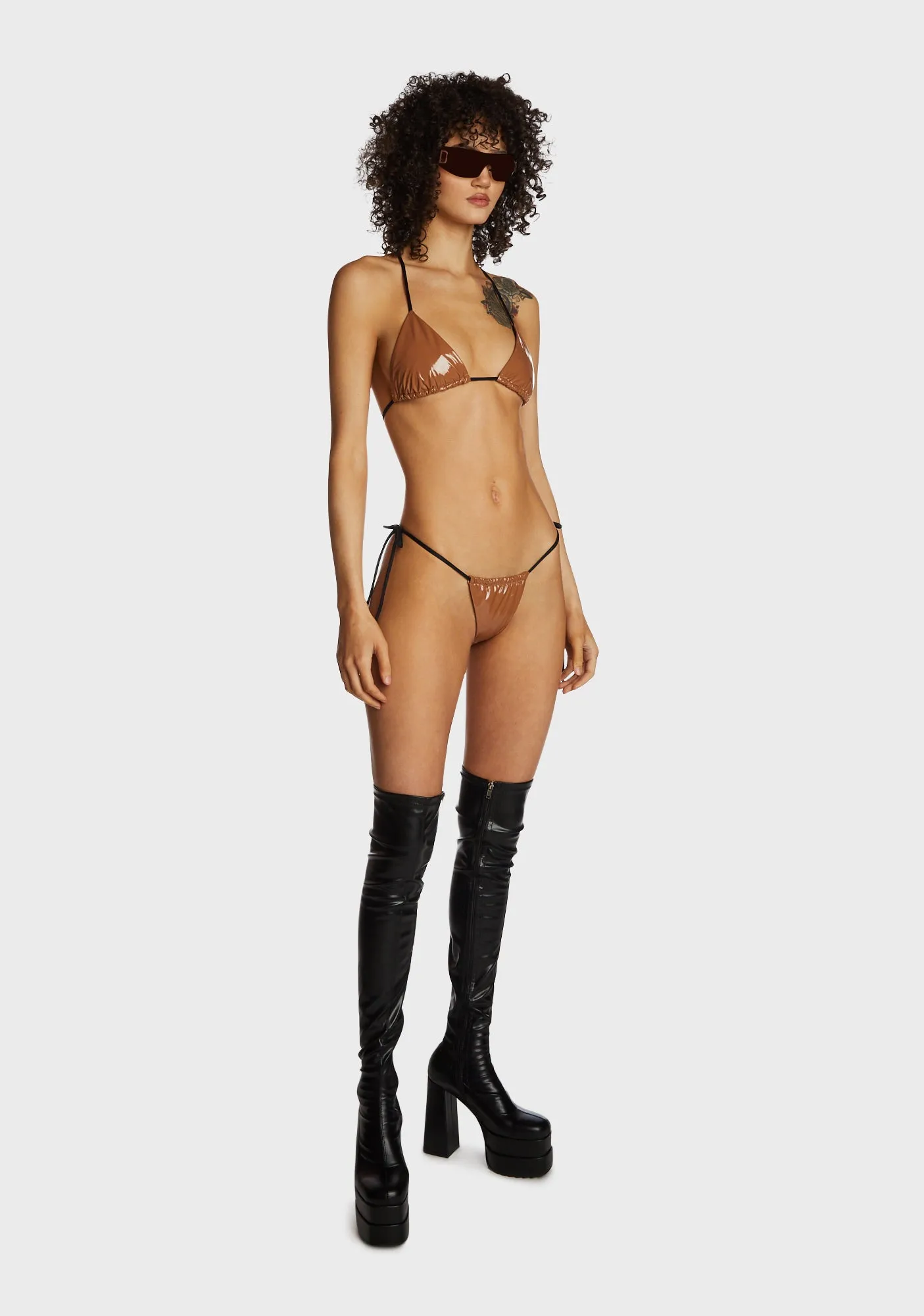 Wet N' Ready Bikini Set - Light Brown-