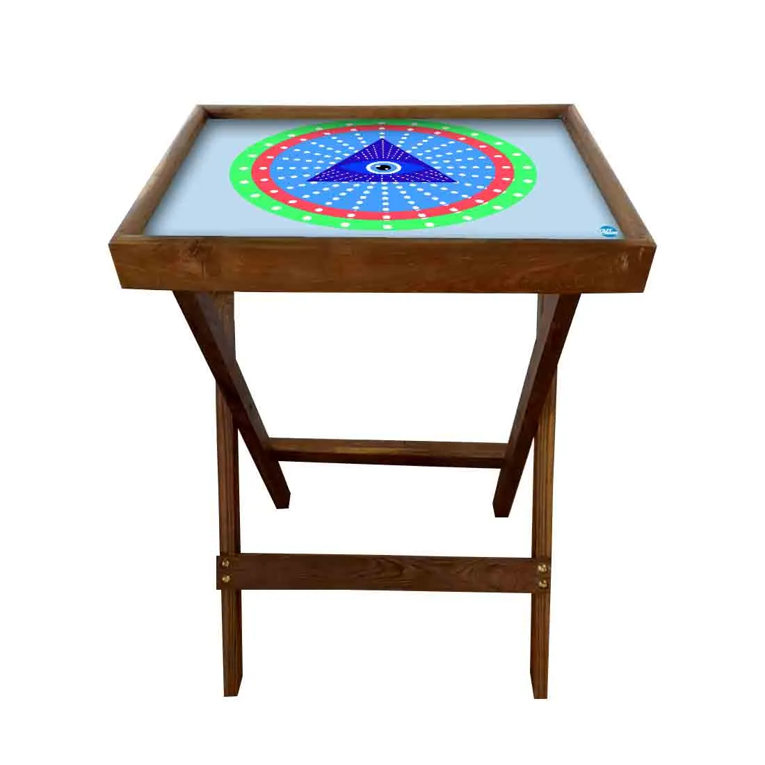 Wooden TV Trays for Eating Snacks Serving Folding End Table - Evil Eye Protector