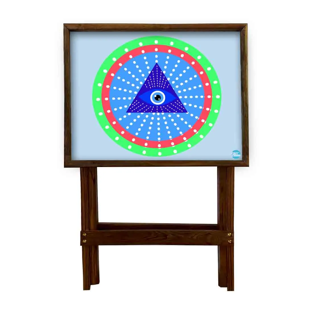 Wooden TV Trays for Eating Snacks Serving Folding End Table - Evil Eye Protector