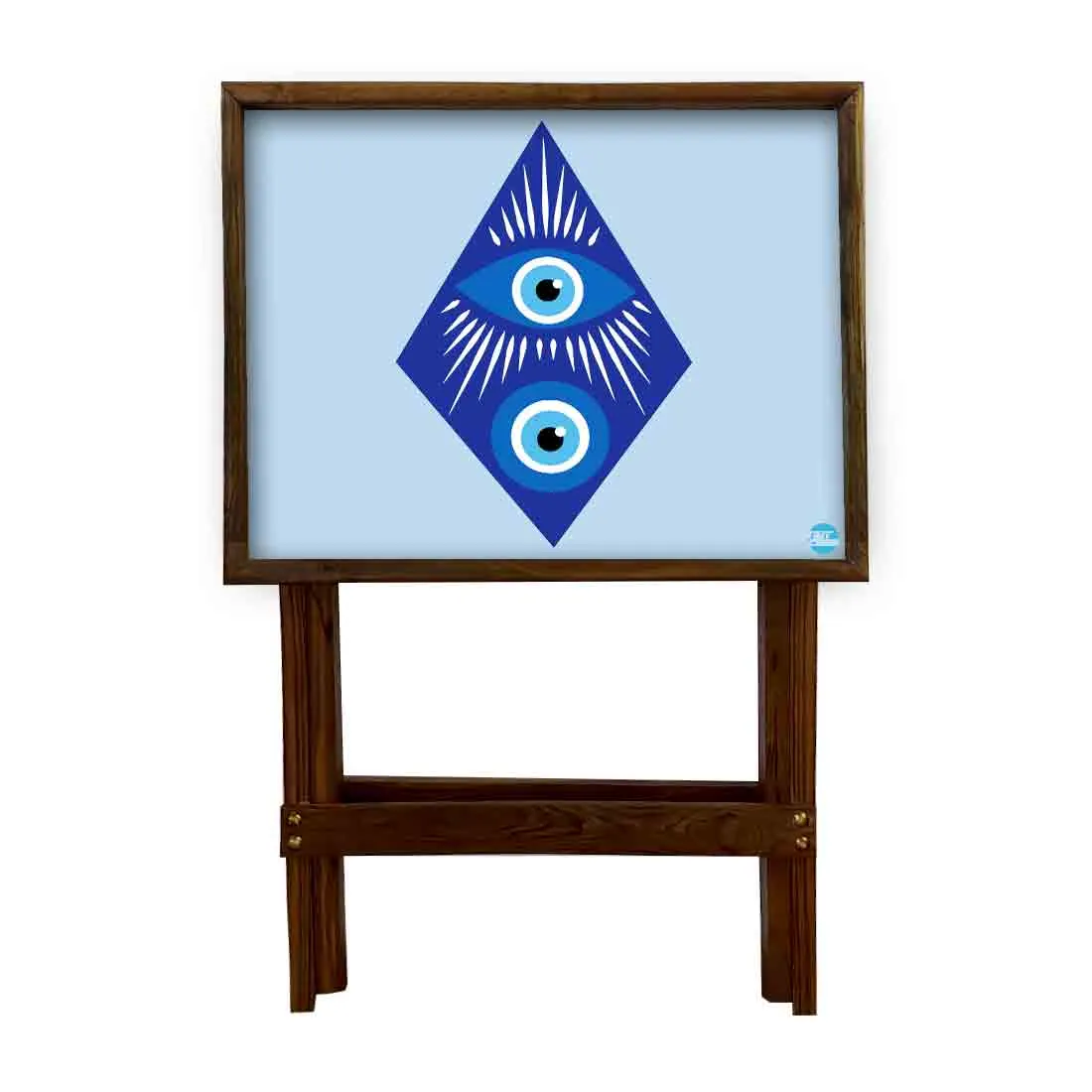 Wooden TV Trays for Eating Snacks Serving Folding End Table - Evil Eye Protector