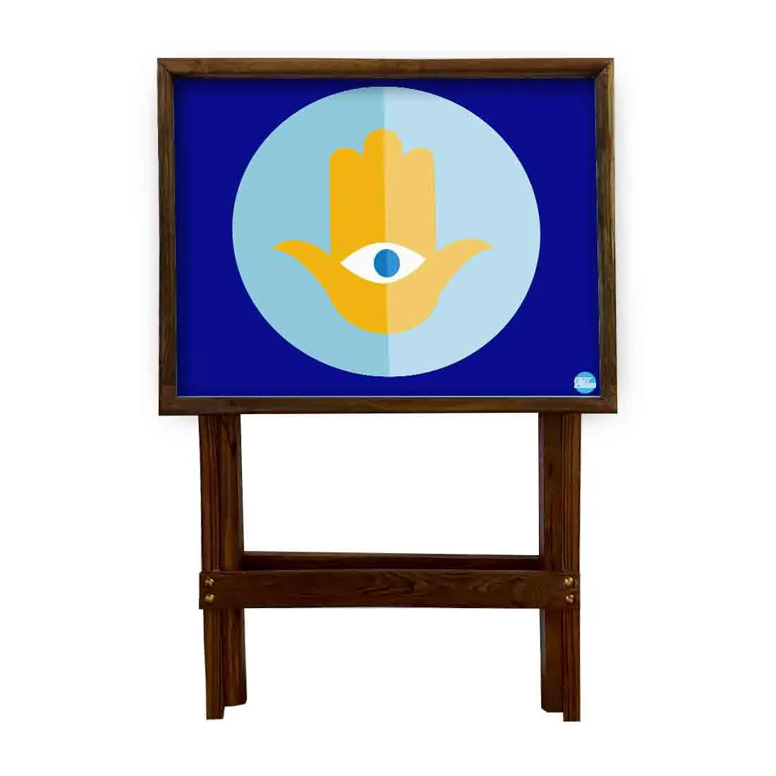 Wooden TV Trays for Eating Snacks Serving Folding End Table - Evil Eye Protector